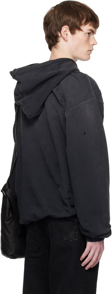 Sweatshirt Ann Demeulemeester Ann Demeulemeester Distressed Comfort Hoodie Svart | B0012871-FA640-098, 2