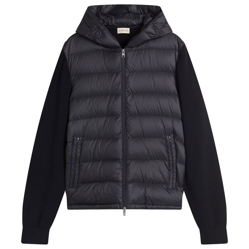 Jacka Moncler Hybrid Zip Through Hooded Jacket, Size Large Svart | 9B000-06-M1131-776