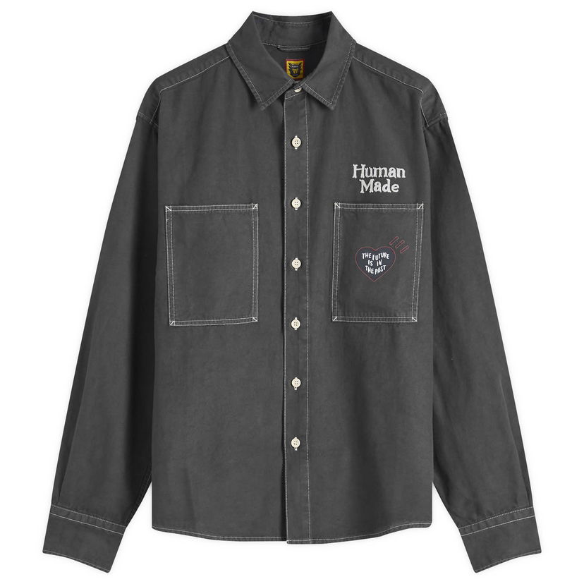 Skjorta Human Made Work Shirt Stitch Large Grå | HM28SH017-BK