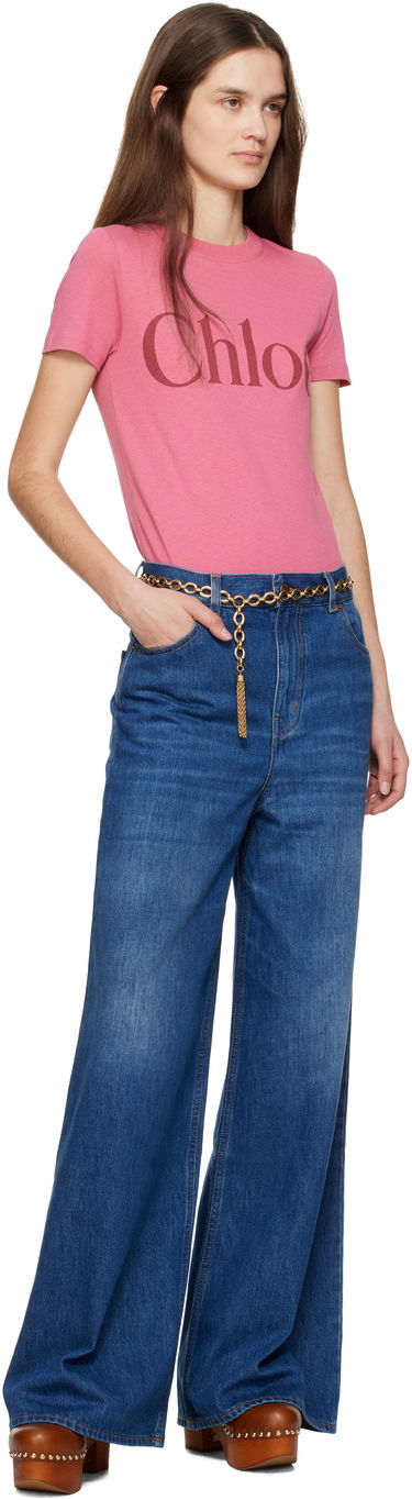 T-shirt CHLOÉ Chloé Baby Fit Logo T-Shirt Rosa | CH25SJH08192, 4