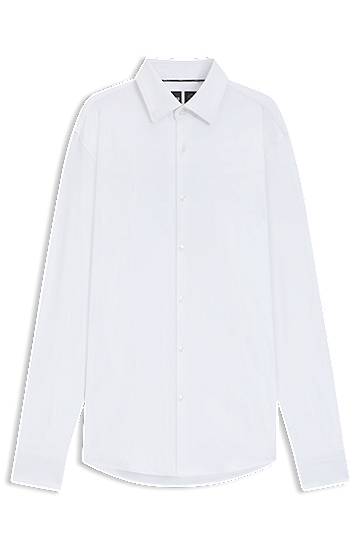 Skjorta BOSS Slim-fit shirt in brushed stretch flannel Vit | 50550068