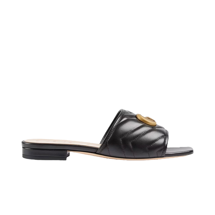 Sneakers och skor Gucci Double G Slide Sandal 'Black' Leather Svart | _646169 BKO60 1000