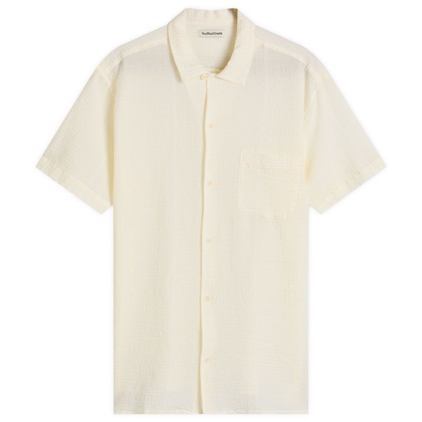 Skjorta YMC YMC Malick Stripe Vacation Shirt, Size Large Gul | P2YMC-10