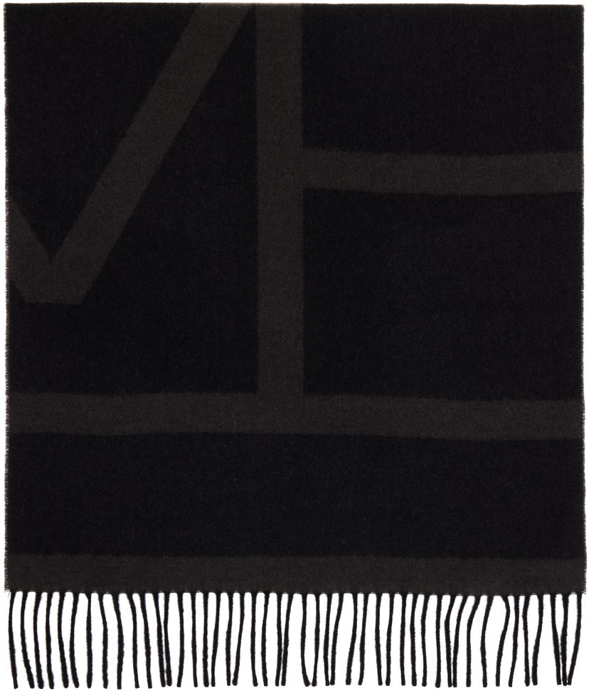Halsduk TOTEME TOTEME Monogram Jacquard Wool Scarf Svart | 234-WSASC239-FB0050