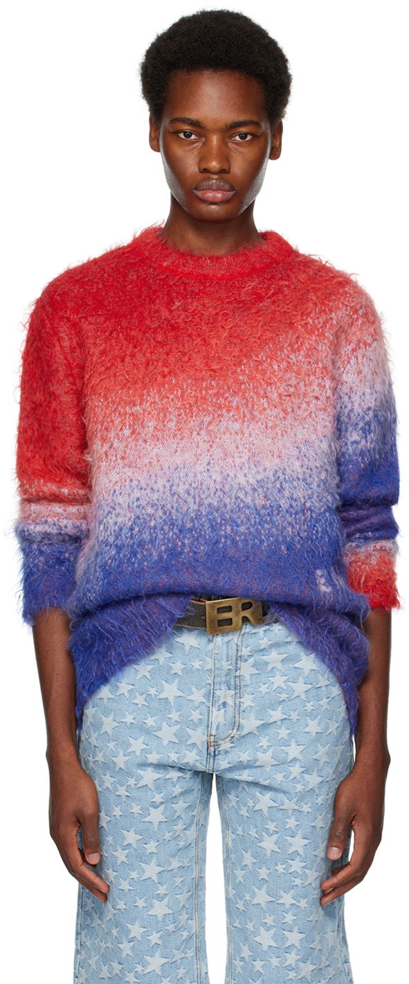 Sweater ERL ERL Gradient Knit Sweater Röd | ERL06N005