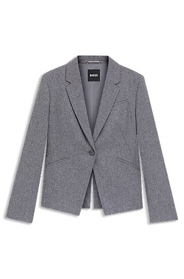 Jacka BOSS Slim-Fit Flannel Blazer Grå | 50548754