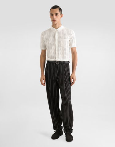 Polotröja Dolce & Gabbana Dolce & Gabbana Short-Sleeved Openwork Polo Shirt Vit | GXVA9TJBCFJW0001, 1