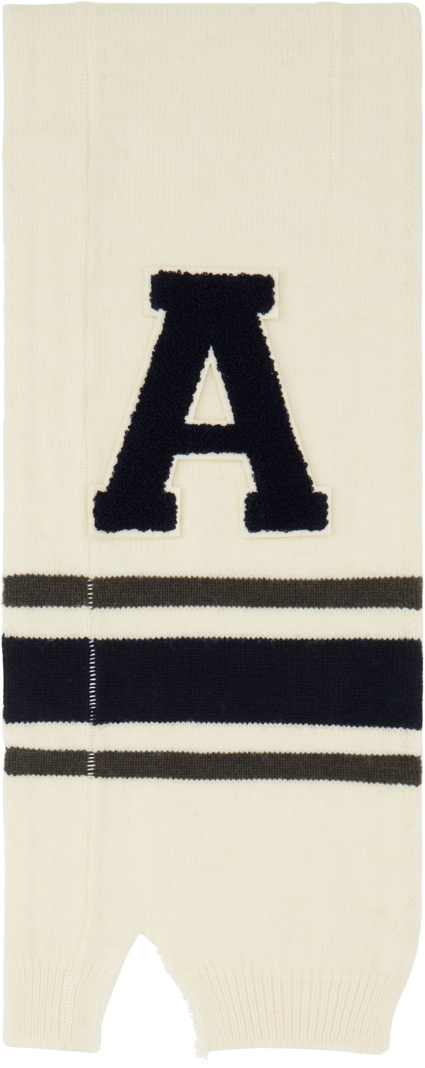 Halsduk Ambush Knit Scarf With Letter Appliqué Vit | BWMA002F24KNI0013146