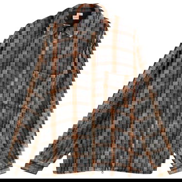 Skjorta Won Hundred Zayne Zip Overshirt Bleached Check Brun | 3702-14283, 0