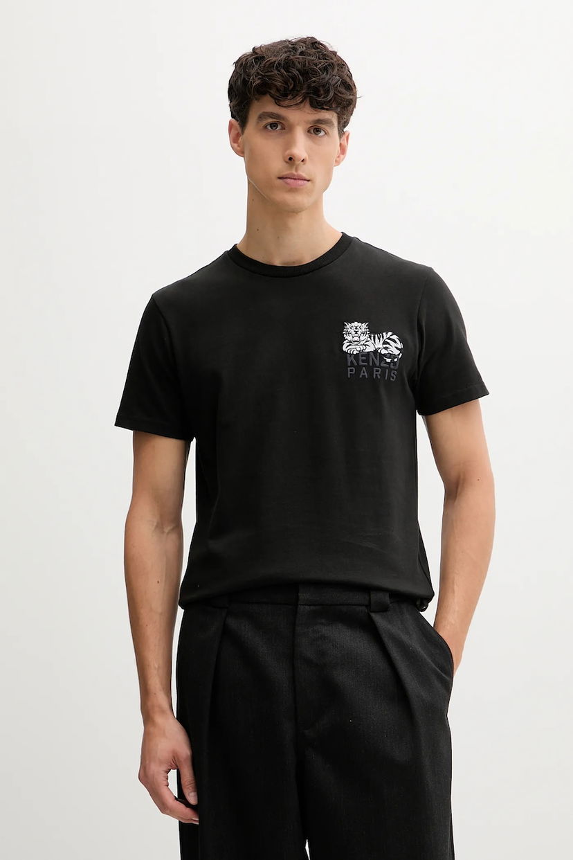 T-shirt KENZO Kenzo Paris Tiger Motif T-Shirt Svart | FF65TS1524SI