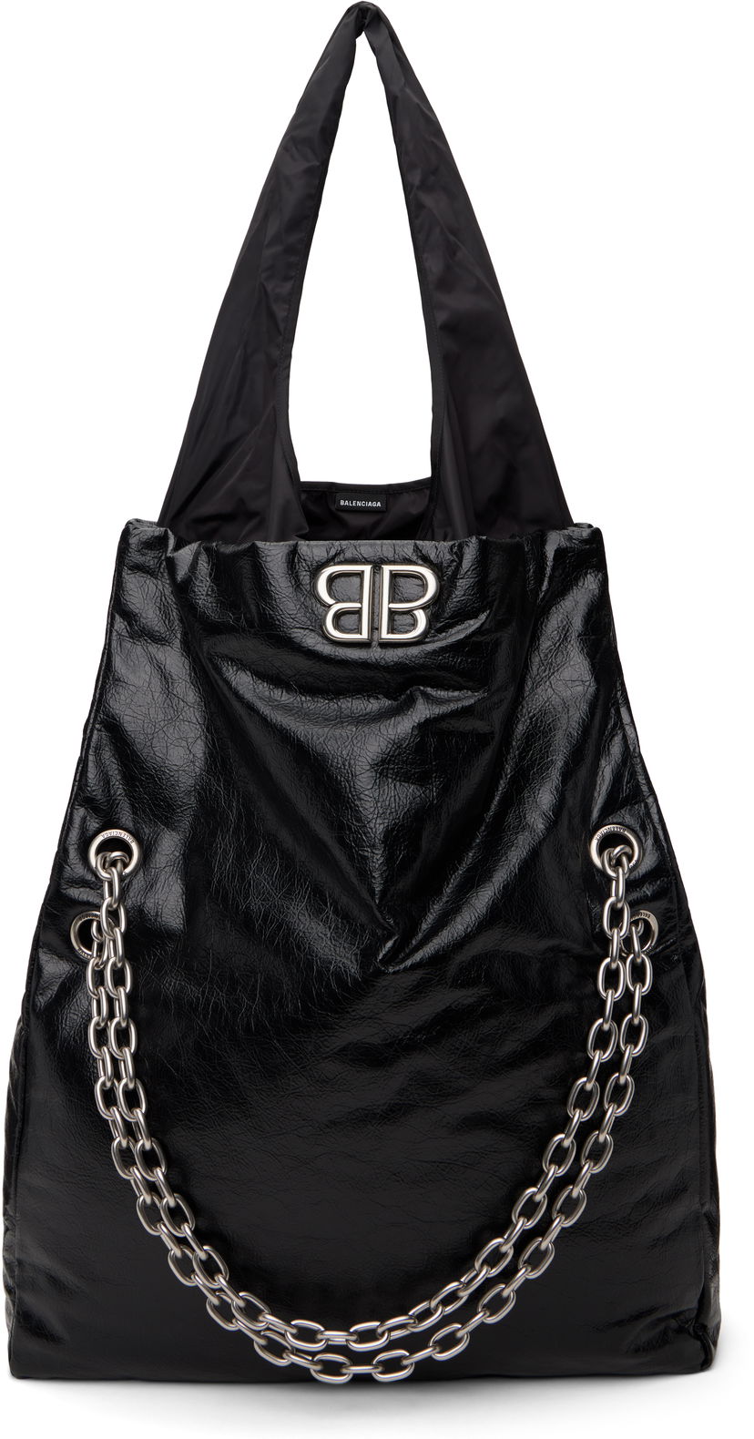 Tygpåse Balenciaga Large Chain Tote Bag Svart | 791835 2AA5B
