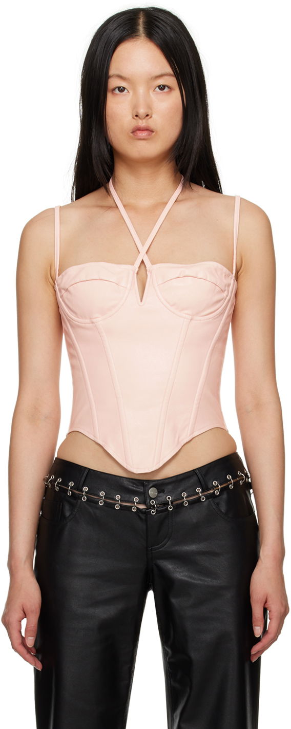 Linne Miaou Miaou Aphex Halter Neck Corset Top Rosa | 7046PUROS