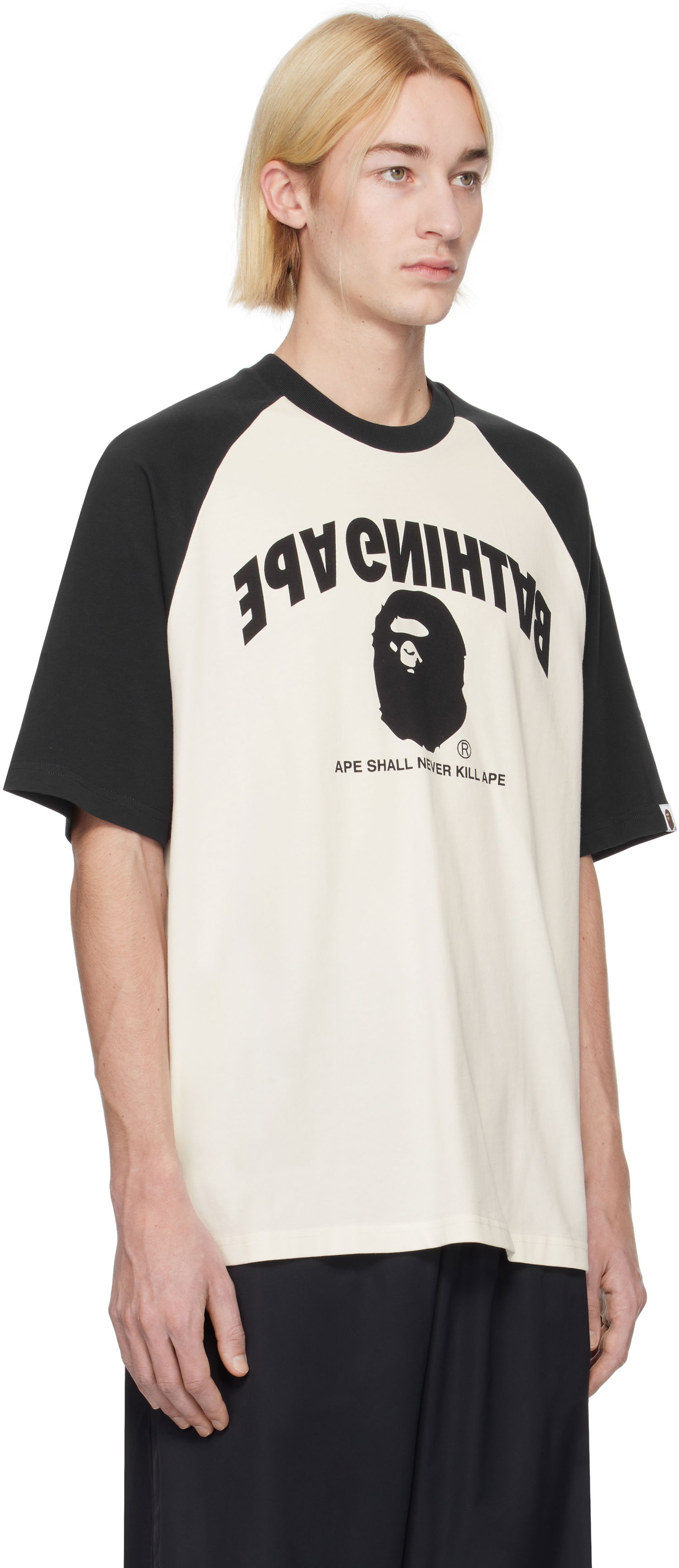 T-shirt BAPE Relaxed Fit Raglan T-Shirt Vit | 001CSK801303M, 1