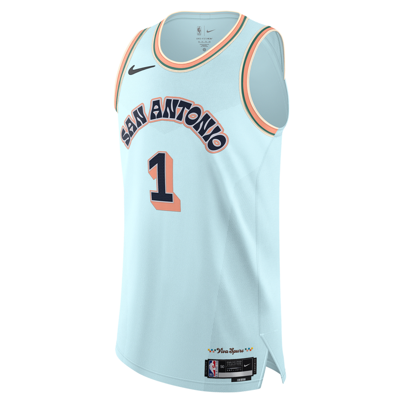 Linne Nike Authentic Victor Wembanyama San Antonio Spurs City Edition Basketball Jersey 2024/25 Blå | FQ4482-474