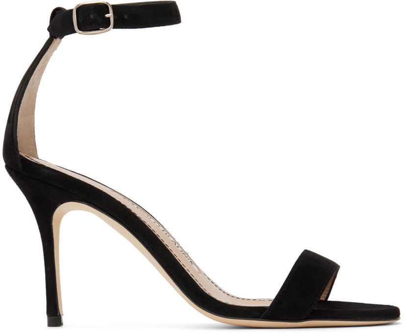 Kläder Manolo Blahnik Manolo Blahnik Chaos Suede Heeled Sandals Svart | 9XX-0740