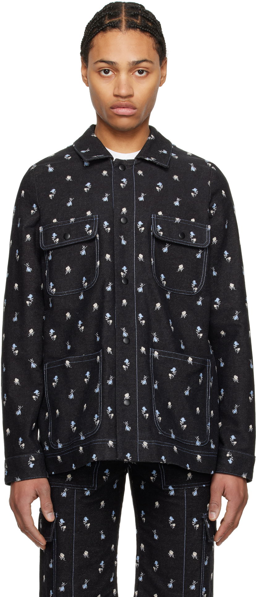 Skjorta Anna Sui Anna Sui Embroidered Roses Barn Jacket Svart | M1025K33