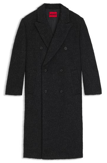Rockar BOSS Double-breasted relaxed-fit coat with wool and alpaca Svart | 50549270, 0