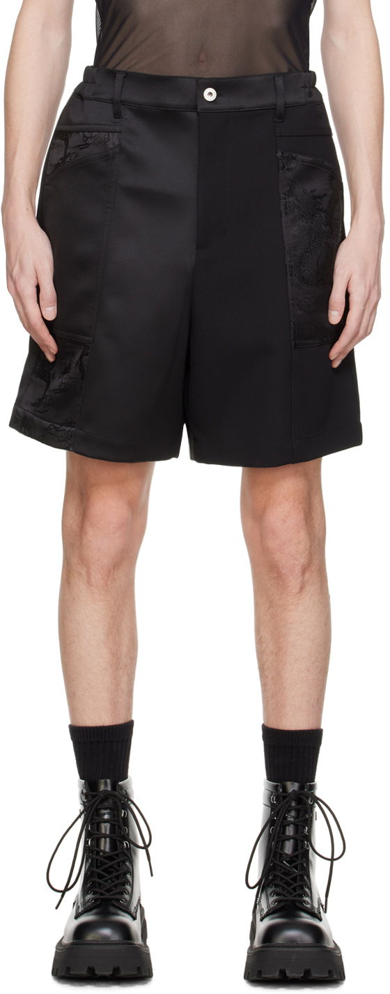 Shorts Feng Chen Wang Feng Chen Wang Jacquard Shorts Svart | FMS17ST08
