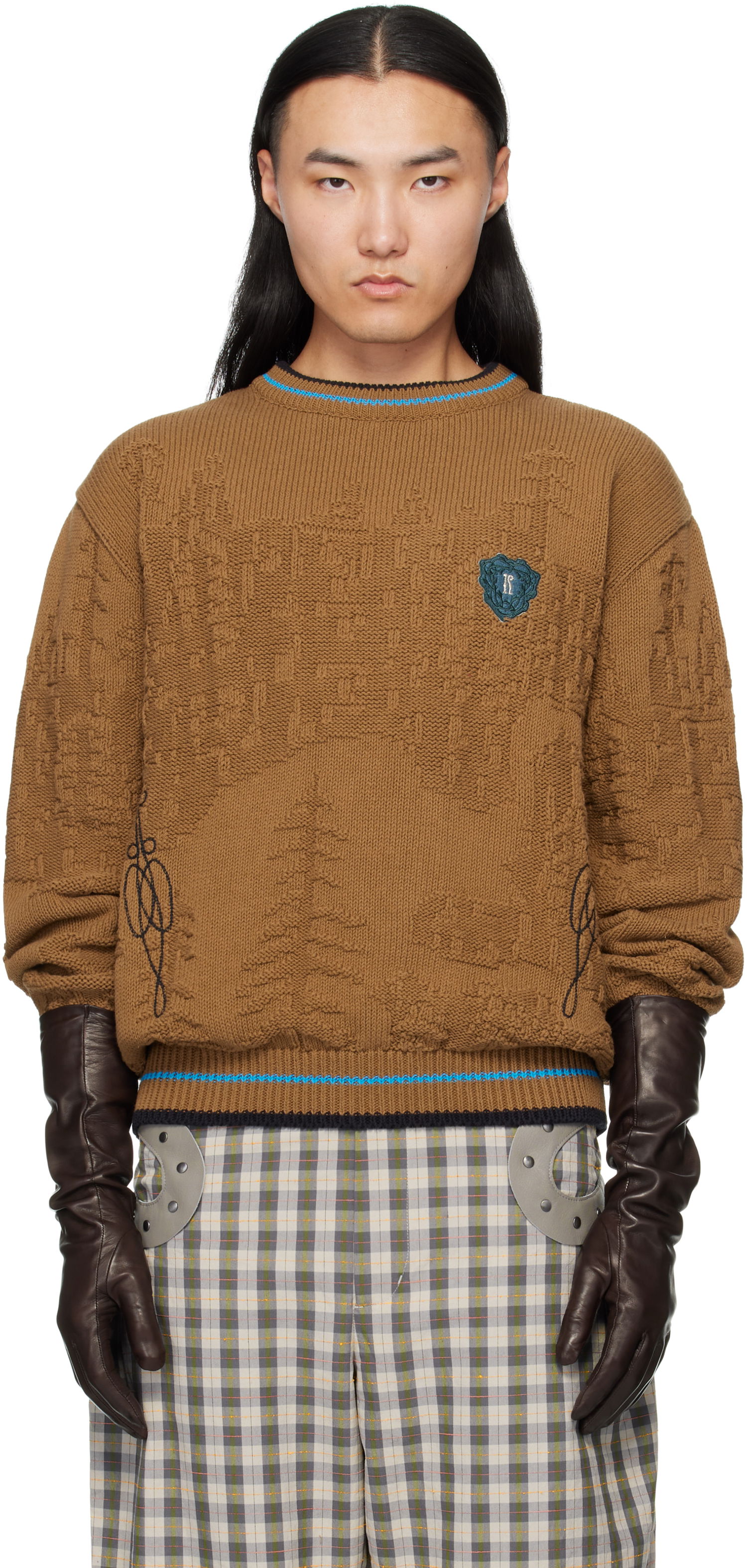 Sweater KIKO KOSTADINOV Fitz Textured Knit Crewneck Sweater Brun | KKAW25KN03-95, 0