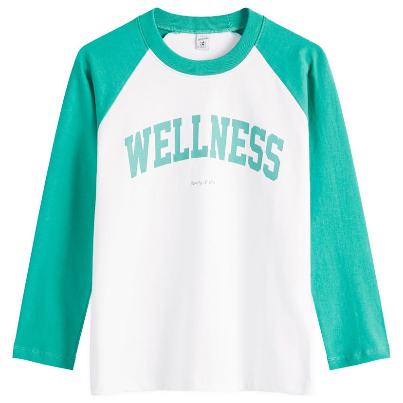 Sweater Sporty & Rich Sporty & Rich Wellness Ivy Baseball T-Shirt Grön | TO046514001WH21-WHT