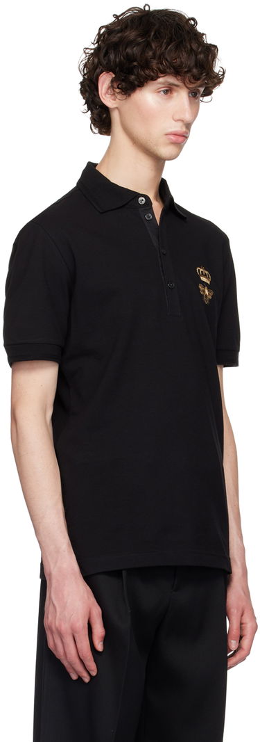 Polotröja Dolce & Gabbana Black Embroidered Polo Svart | G8LZ1ZG7WUR, 1