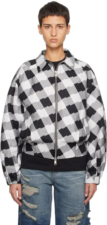 Bomberjacka ADER ERROR Check Print Zip-Up Jacket Svart | BMADFWJK1001WH, 0