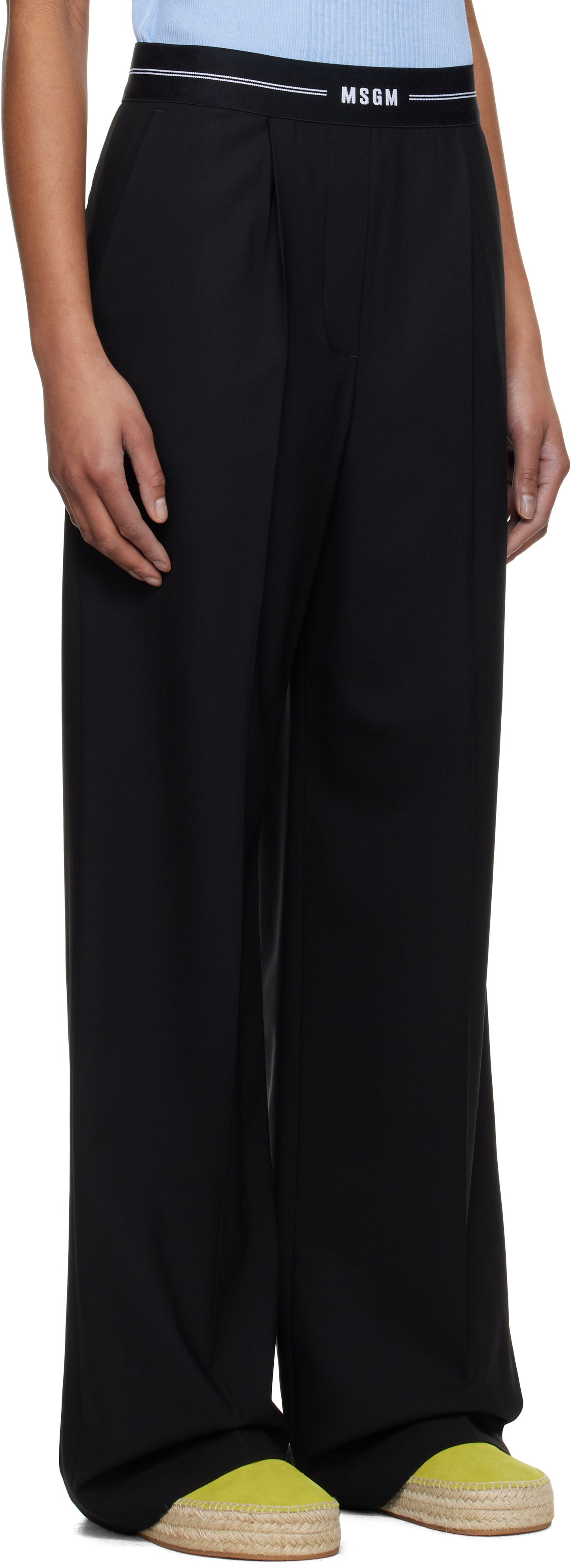 Byxor MSGM MSGM Pleated Trousers Svart | 3841MDP14 257127, 1