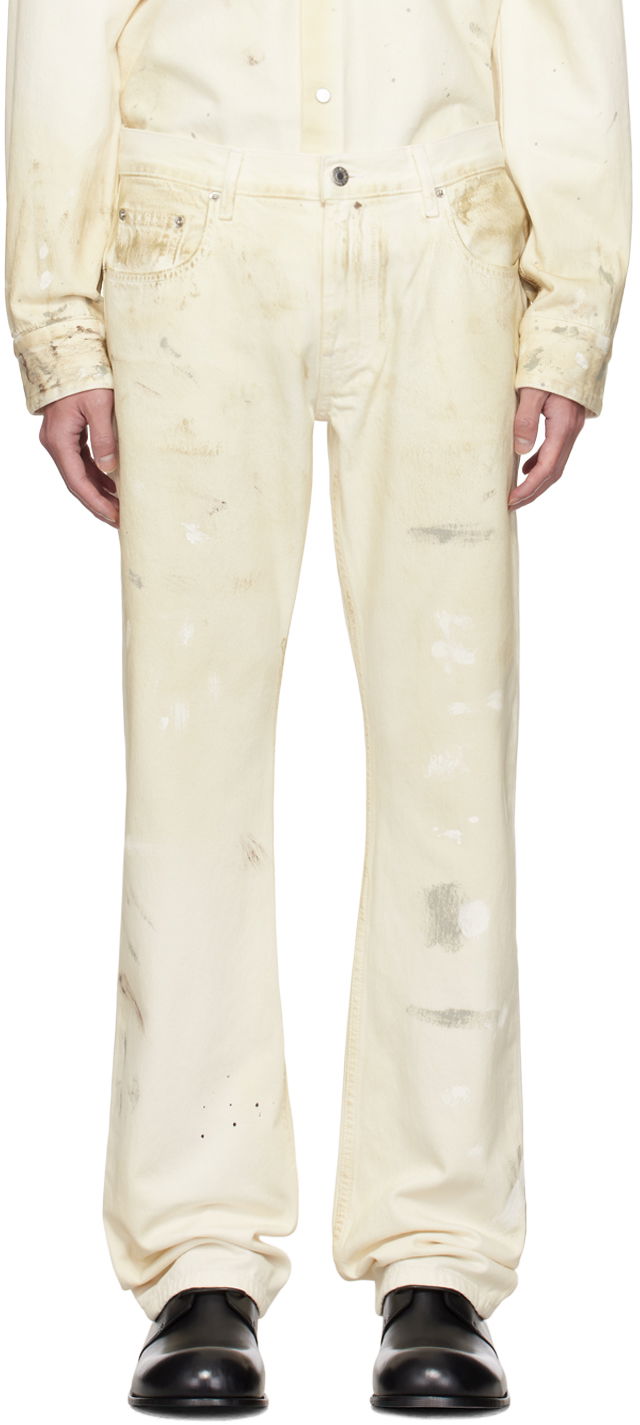 Jeans Helmut Lang Helmut Lang Low-Rise Painted Jeans Beige | O05DM201, 0