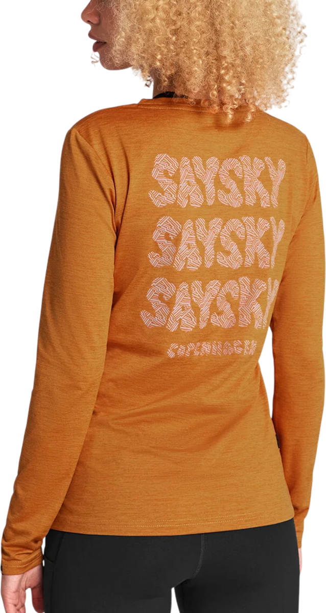 T-shirt Saysky Reflective Logo Pace Long Sleeve Orange | owrls20c4008-owrls20c4008, 1