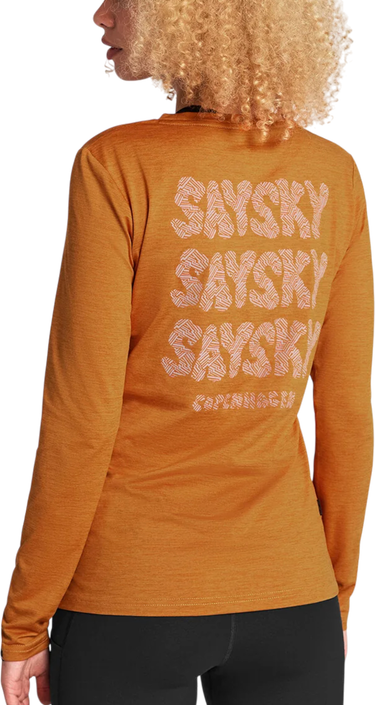 T-shirt Saysky Reflective Logo Pace Long Sleeve Orange | owrls20c4008-owrls20c4008, 1