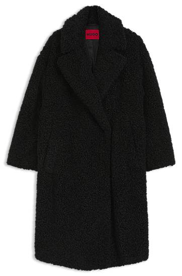 Rockar BOSS Oversized-fit coat in faux fur Svart | 50547610