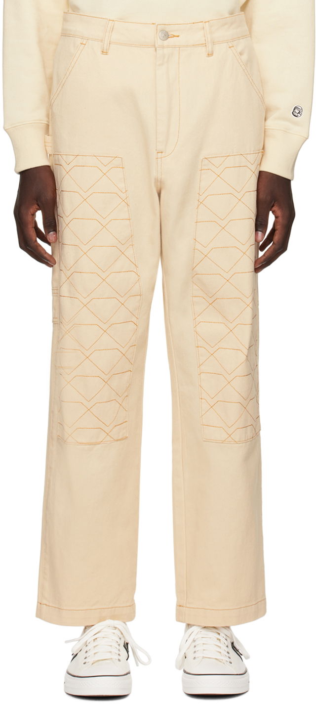 Byxor BILLIONAIRE BOYS CLUB Diamonds & Dollars Trousers Beige | B23414