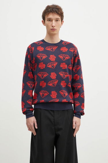Sweater BILLIONAIRE BOYS CLUB Diamonds & Dollars Knitted Jumper Blå | B24223, 0