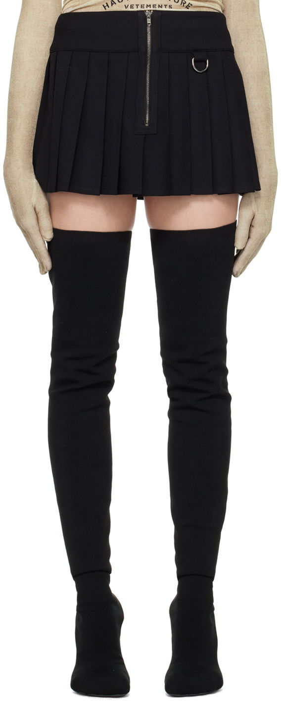 Kjol VETEMENTS Pleated Miniskirt Svart | WE64SK120B