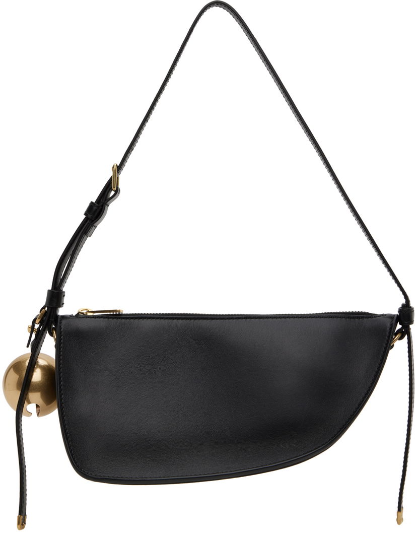 Axelväska Burberry Mini Shield Sling Bag Svart | 8077580