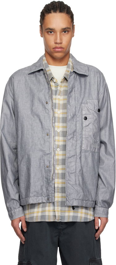 Vindjacka C.P. Company C.P. Company Lino Wax Overshirt Grå | 18CMOS203A-006284G, 0