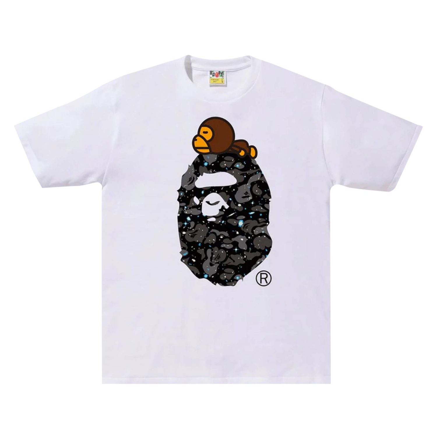 T-shirt BAPE Space Camo Milo On Big Ape Tee Vit | 2F30 110 008 WHITE, 1