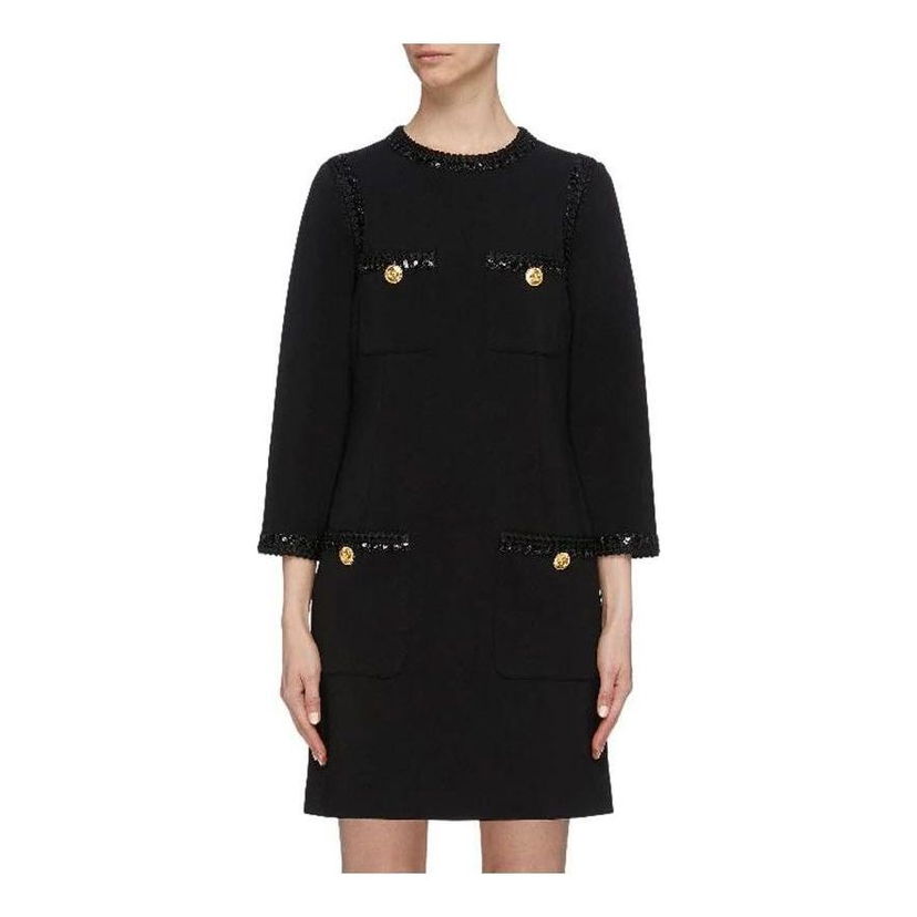 Klä Gucci Gucci Compact Jersey Dress Svart | 568348-XJA1L-1000