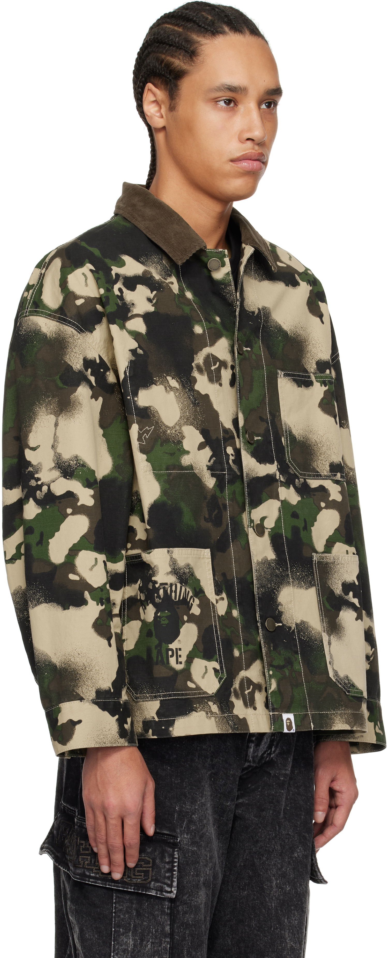 Jacka BAPE A Bathing Ape Map Camo Work Jacket Grön | 001LJL301001M, 1