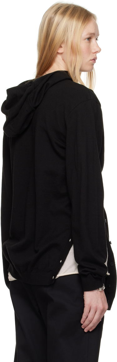 Sweater Post Archive Faction (PAF) 8.0 Center Knit Asymmetrical Hoodie by Post Archive Faction (PAF) Svart | 8.0 KHC-B, 2