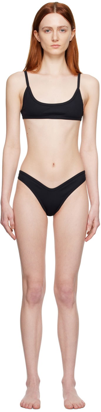 Badkläder The Attico Attico Scoop Neck Bikini Svart | 233WBB06 PA16