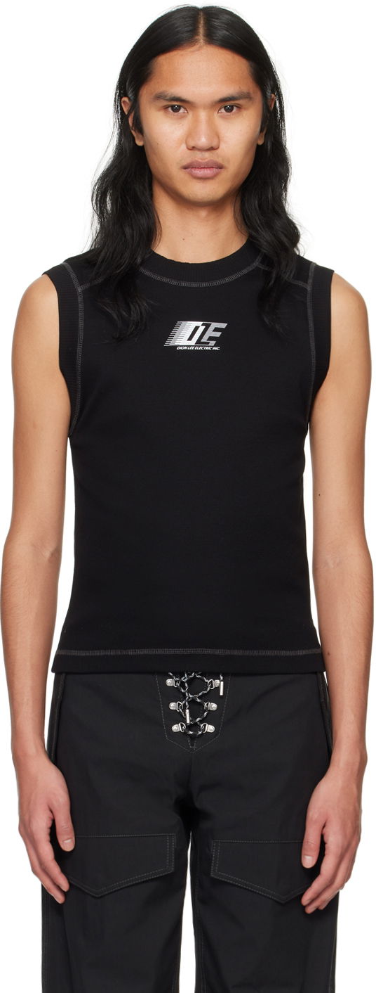 Linne Dion Lee Fitted Tank Top Svart | C3177PS24