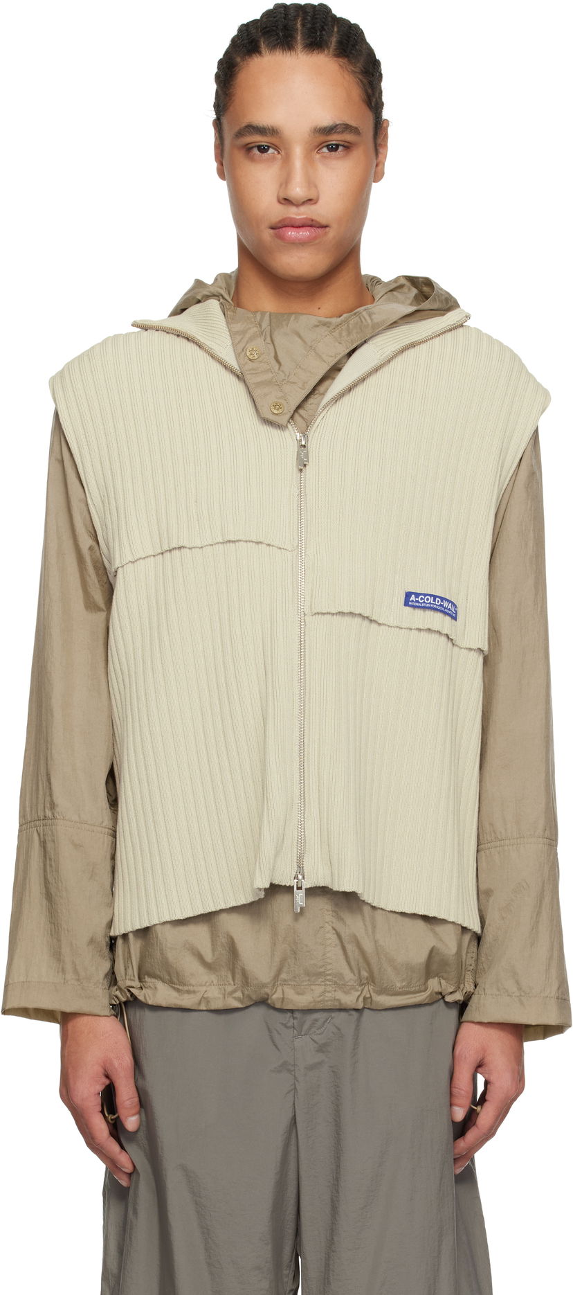 Sweater A-COLD-WALL* A-COLD-WALL* Panel Knit Vest Beige | ACWMK204