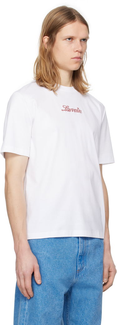 T-shirt LANVIN Lanvin Bouclette Script Logo T-Shirt Vit | RM-TS0115-J134-P25, 1