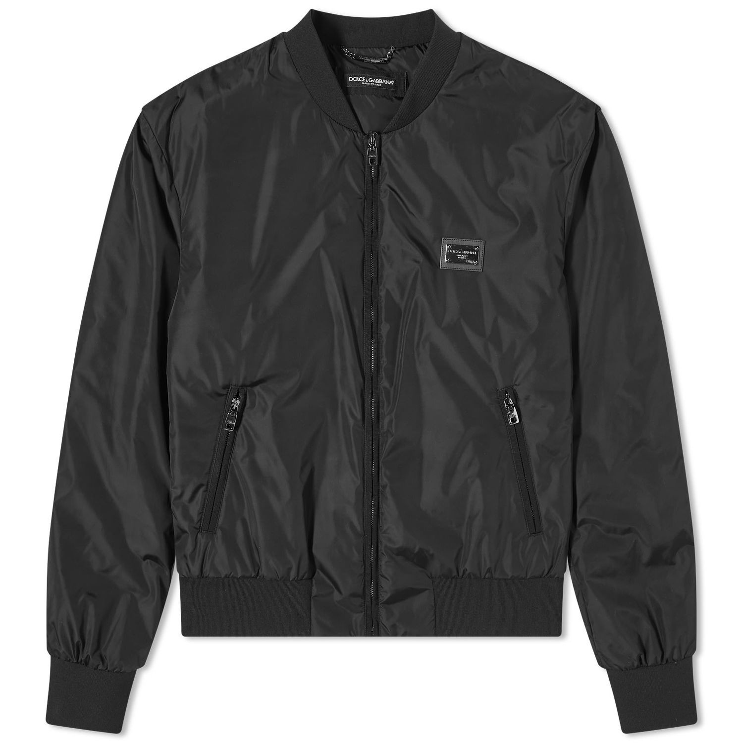 Jacka Dolce & Gabbana Nylon Plate Bomber Jacket Black Svart | G9ABPTG7F2J-N0000, 0