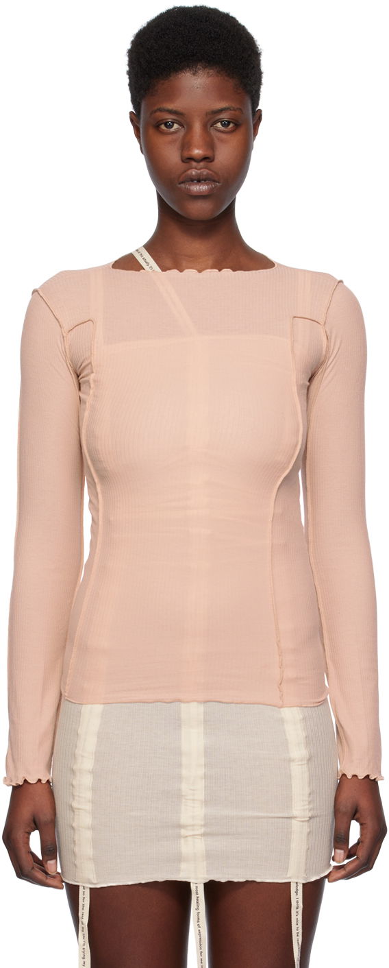 T-shirt Baserange Baserange Omato Long Sleeve T-Shirt Rosa | TTML-RB-SP24