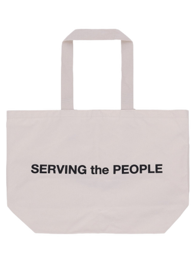 Tygpåse Serving the People Logo Tote Bag Beige | STPF22TOTE NATURAL