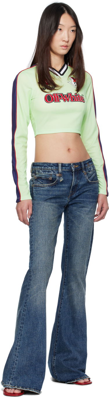 Crop top Off-White Off-White Long-Sleeved Soccer Crop Top Grön | OWAB037S25JER0011427, 3