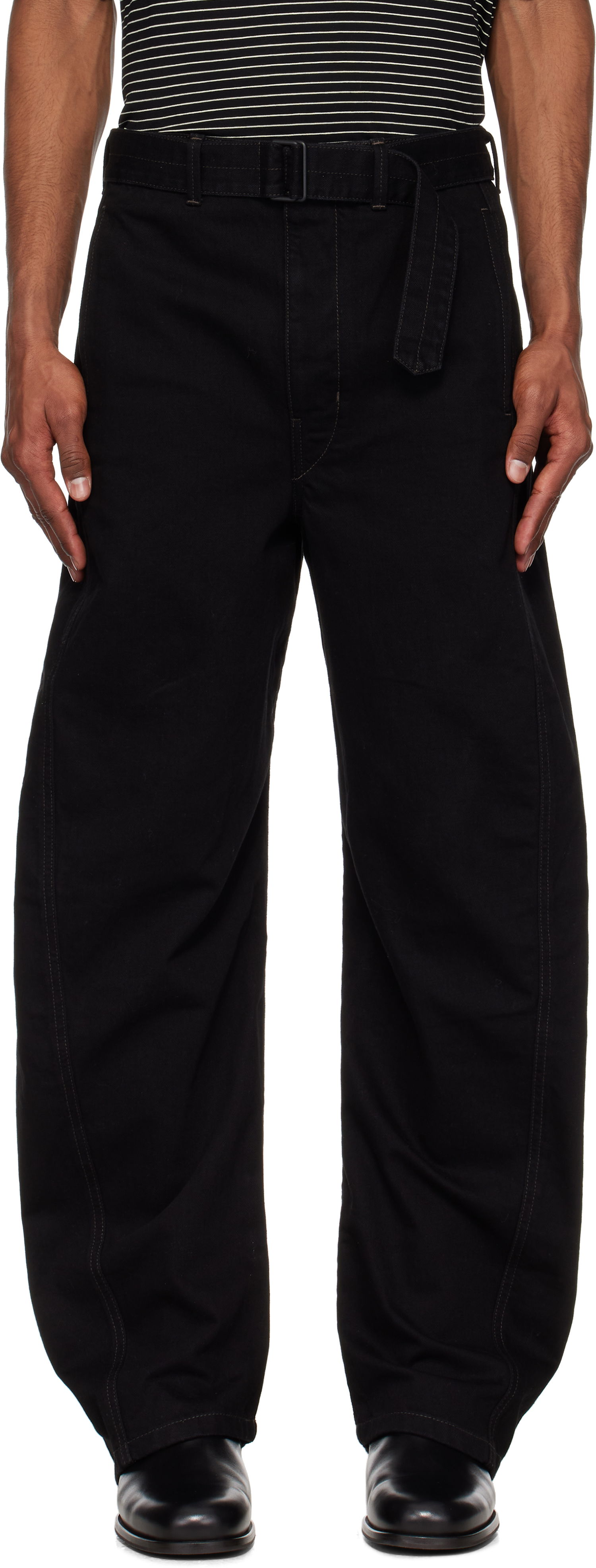 Byxor LEMAIRE Lemaire Twisted Belted Jeans Svart | PA326 LD1031, 0