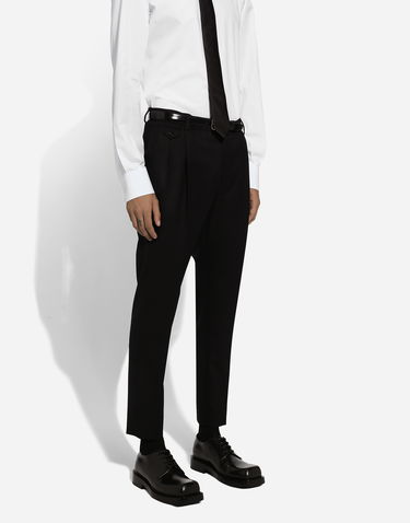 Byxor Dolce & Gabbana Dolce & Gabbana Tailored Flannel Pants Svart | GY6UETGI251N0000, 3